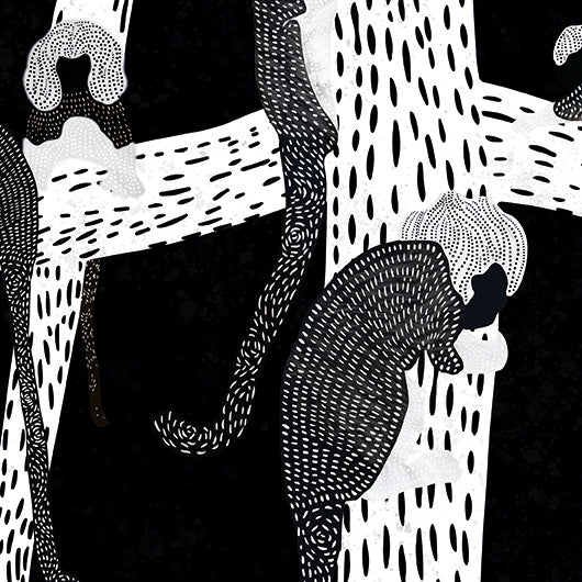 18 White-headed Tamarins – High-quality paper print. (Frame not included)